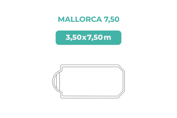 Piscina Poliéster DTP Mallorca 7,50 3,50x7,50