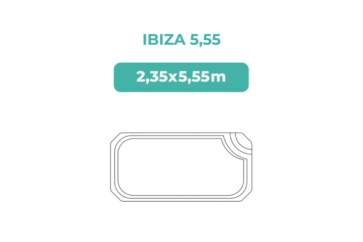 Piscina Poliéster DTP Ibiza 5,55 2,35x5,55