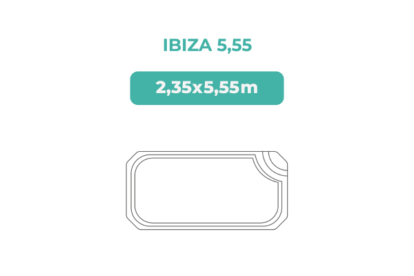 Piscina Poliéster DTP Ibiza 5,55 2,35x5,55