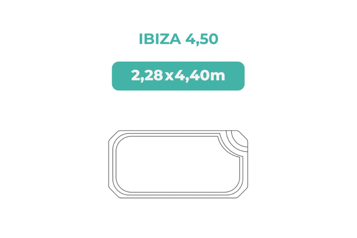 Cobertor piscina 2,28X4,40 Ibiza 4,50