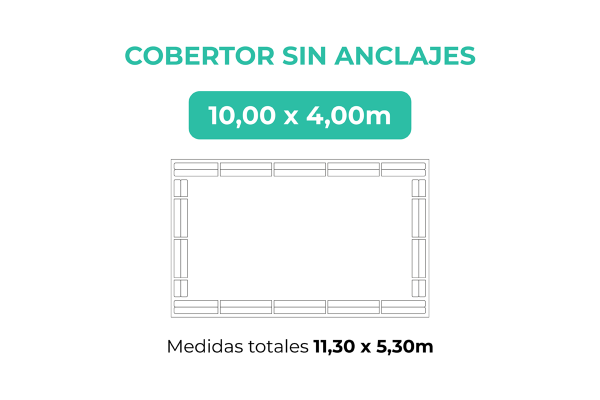 Cobertura sem fixação 10x4