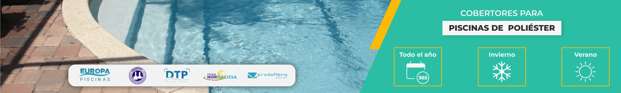 Cobertores para piscinas poli&eacute;ster