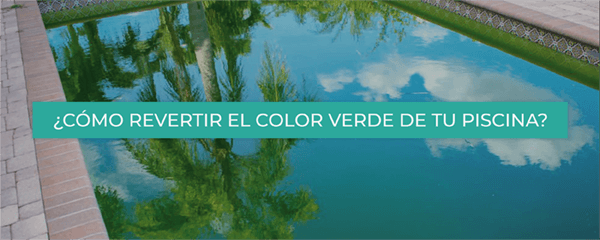 Tratamiento de choque en una piscina verde